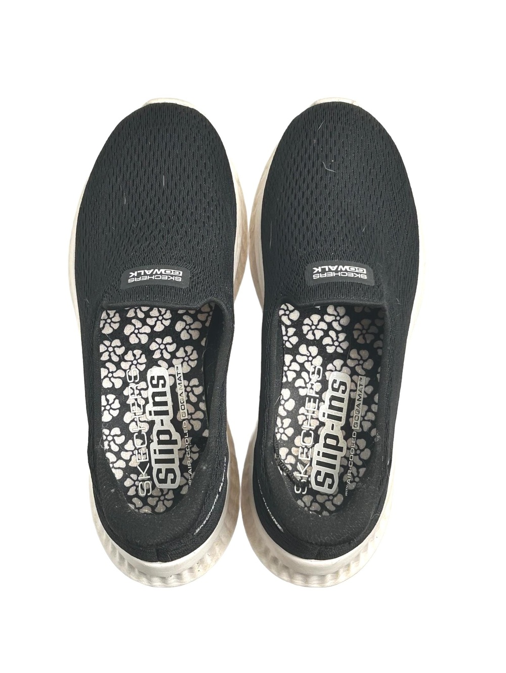 Skechers Slip-Ins Black Slip-On Sneakers with Goga Mat Technology Size 7.5